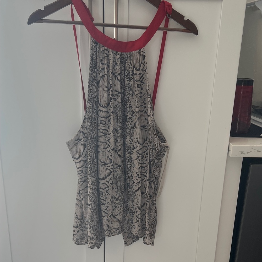 Free People Snake Print Camisole with Red Accents